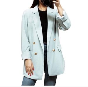 House Of Harlow 1960 Double Breasted Blazer Turquoise Green Size Small Oversized